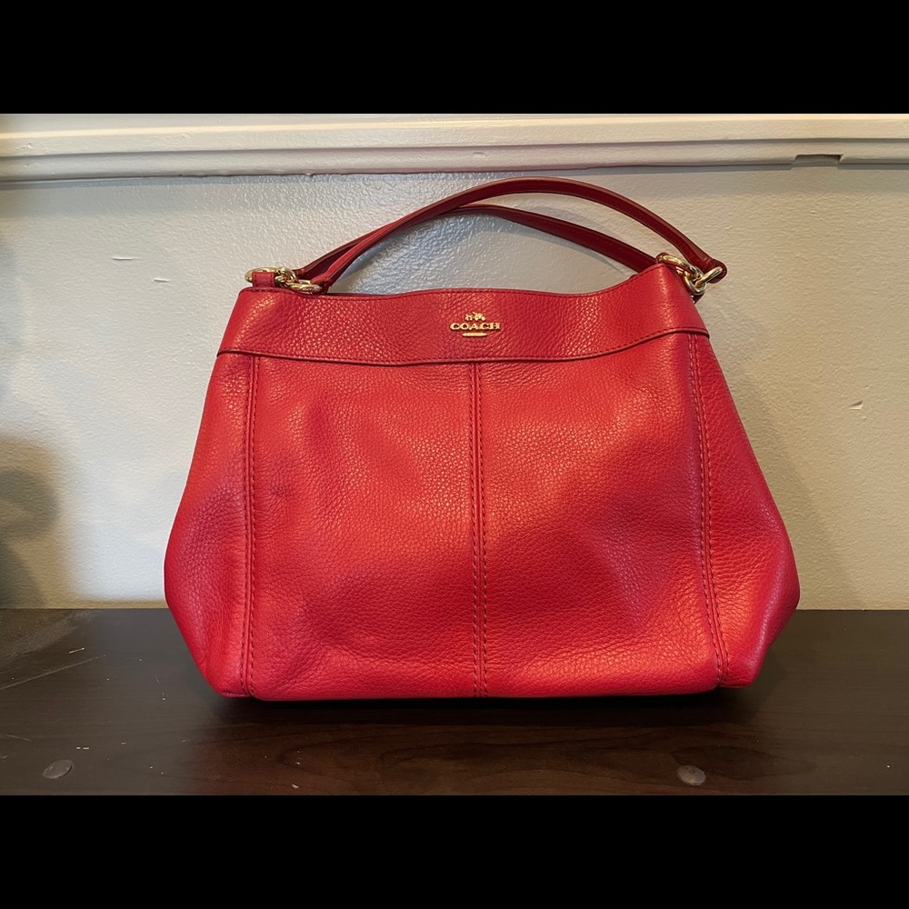 Coach Handbag: Red Leather